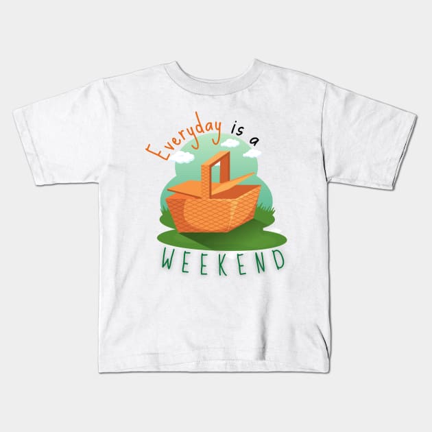 Everyday Is a Weekend Kids T-Shirt by casualism